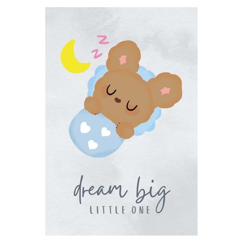 Affiche ourson dormeur - ourson, art