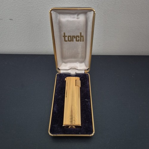 Ancien briquet gaz doré - briquet,
