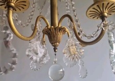 Antique Bronze and Crystal Chandelier