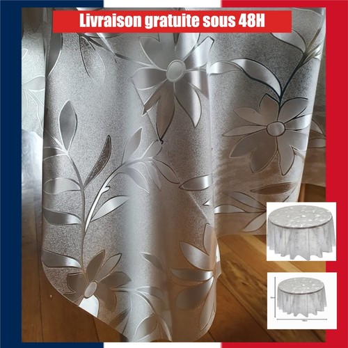 Nappe ronde transparente - transparente, toile