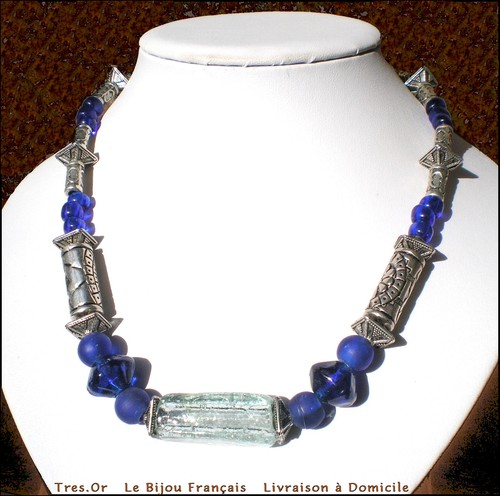 Collier verre soufflé pièce - collier,