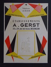 Antique cardboard POS display stand GERST BESANCON writing pen pen pencil nibs