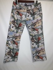 Vtg 90s Y2K Jeans  Road-trip Print Capri Pants Sz 9 Rockabilly 50s Buffalo Crop