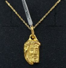 Pendentif Et Chaîne Or 18K 750 ML. Tête De Christ. 2,86 Grammes. 21,1 Mm
