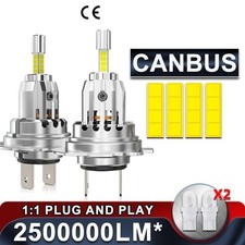 Ampoule LED H7 400W 2500000LM Canbus 6000K Blanc 360° Turbo Ventilée x2