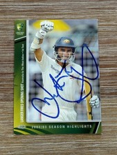 2003 ESP Season Highlights Justin Langer Signed Cricket Card