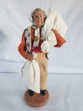 VTG Escoffier Santon de Provence Figurine Miller Man with Sacks Stamped Folk Art