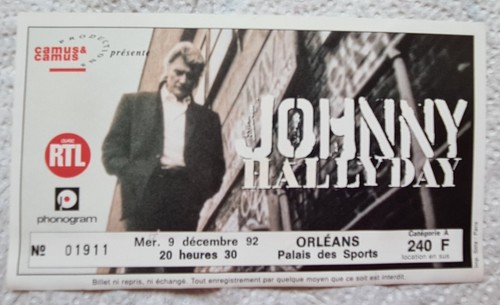 Johnny hallyday rare ticket - johnny,