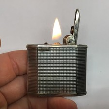 -31- Antique Ap Zunder Petrol Lighter No. 60 - Silver - STERLING - Vintage Lighter