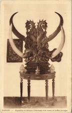 Old postcard AK Saigon Exhibition of Elephant Defenses VIETNAM-INDOCHINA (1105268)