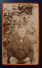 Photo CDV 19th man outdoors chicken coop costume France