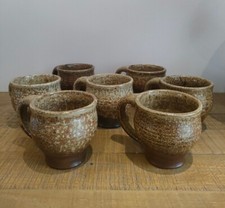 7 Tasses À Thé En Grès À Anse - Signées André BODIN - Vintage - Années 60