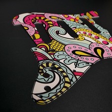 Pickguard Fender Strat • Floral #2 • Pickguard personnalisé • Graphique •...