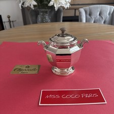 CHRISTOFLE ART DECO SILVER METAL SUGAR BOWL VERY NICE CONDITION HT 11CM.