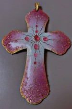 Antique Large Cross Enamels Limoges Pendant
