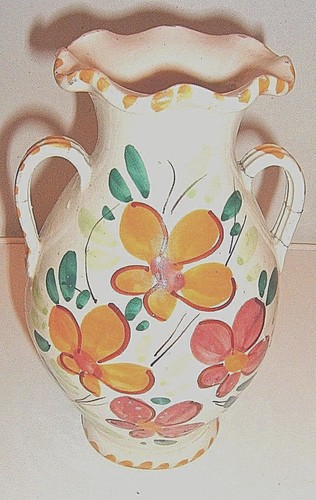 Vase faience italienne fleurs - faience, italienne,