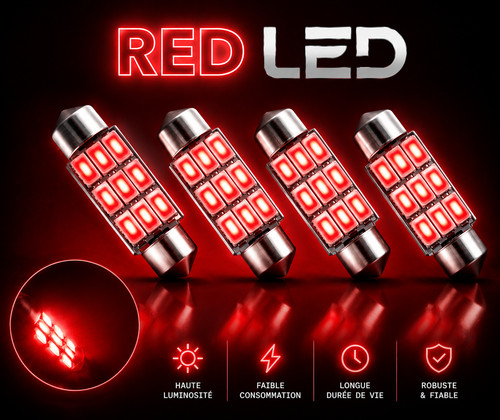 Ampoules led rouge navette - ampoules,