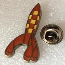 Vintage Tintin Rocket Pin's (Lombard Hergé Coinderoux) Silver Version No. 29