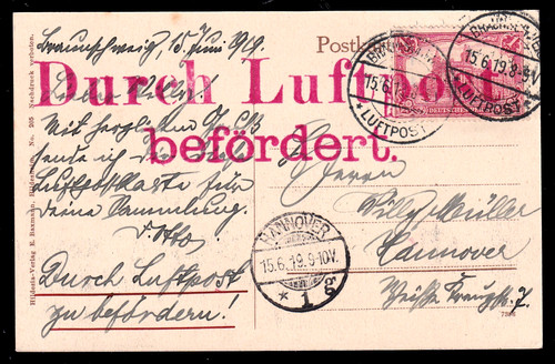 Carte postale zeppelin hansa - carte,