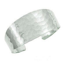 Bijoux Bracelet Jonc Esclave Martelé 60mm Polie comme un Miroir Argent Massif925