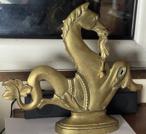 Cheval marin mascotte bronze - cheval,