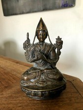 VERY ANCIENT BRONZE STATUETTE, DIVINITY, ASIA, LOTUS FLOWER, TIBET 