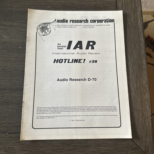 Audio research amplifier - research,