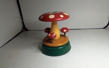 ANTIQUE TOY KOUVALIAS WOODEN MUSIC BOX MUSHROOMS FUNCTIONAL li