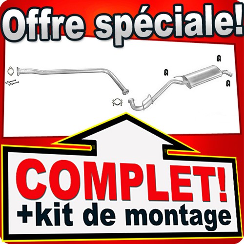 Ligne pot échappement - pot, pour