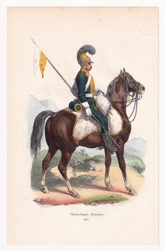 Gravure xixe chevau léger - gravure,