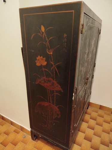 Meuble chinois laque - meuble, noir