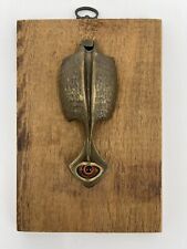 Vintage Brass Door Knocker Reptile Tail with Eyeball Unique Mounted