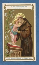 GOLDEN PIOUS IMAGE 1923 SAINT ANTOINE DE PADUA DESCHIENS