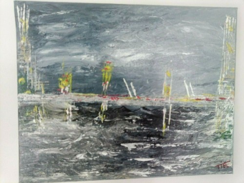 Tableau abstrait acrylique sur