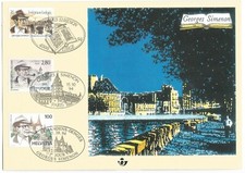 Carte FDC Georges SIMENON du 15/10/1994, émission commune Belgique Suisse France