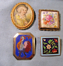 4 broches vintage, dont 2