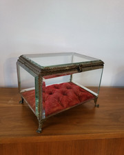 ANCIEN GRAND COFFRET EN VERRE BISEAUTE NAPOLEON III