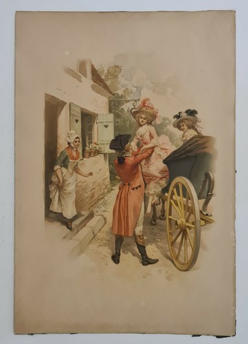 Arrivée calèche vers - calèche,