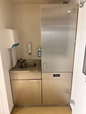 Cuisine Mini En Acier Inoxydable 120x60x200cm Évier Armoire Avec Poubelle