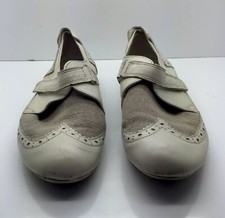 PATAUGAS Cream Leather Tan Linen Comfort Walking Sport Comfort Shoes Portugal!