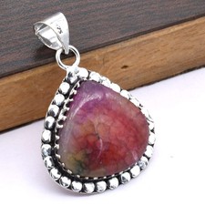 Arc-en-Ciel Solaire Quartz Pierre Précieuse Ethnique Fait Pendentif Bijoux