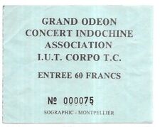 VERY RARE / CONCERT TICKET - INDOCHINA: LIVE IN MONTPELLIER FRANCE 1984
