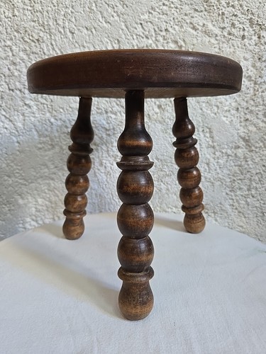 Tabouret tripode bois style - tabouret,