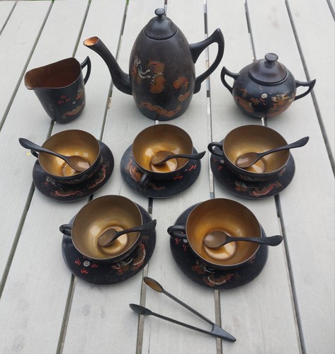 Service café ancien asiatique - service,