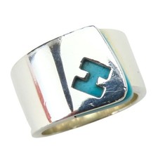 OCCASION HERMES Bague bonbon US 5-5.5 51 Argent 925 11.1g Argent Bleu Clair L...