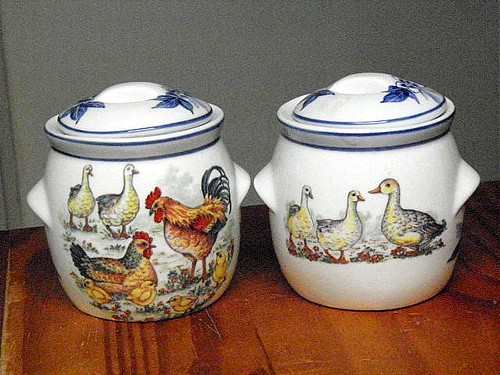 Pots confiture poule coq - confiture,