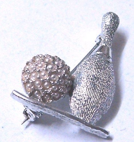 Broche rétro boule bowling - broche,