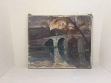 Ancien Tableau Huile Sur Toile