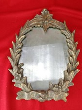 Antique Mercury Mirror 18th Century Carved Wood Frame, H.41cm...