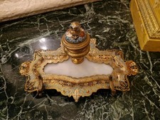 Bel Encrier Ancien En Bronze